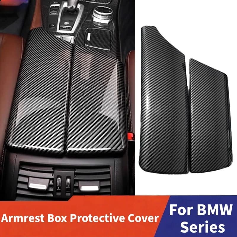 For BMW 3 Series F10 2011-2016,5 Series 2010-2017 Carbon Fiber Center Armrest Box Covers Console Box Storage Box Trim Coveres