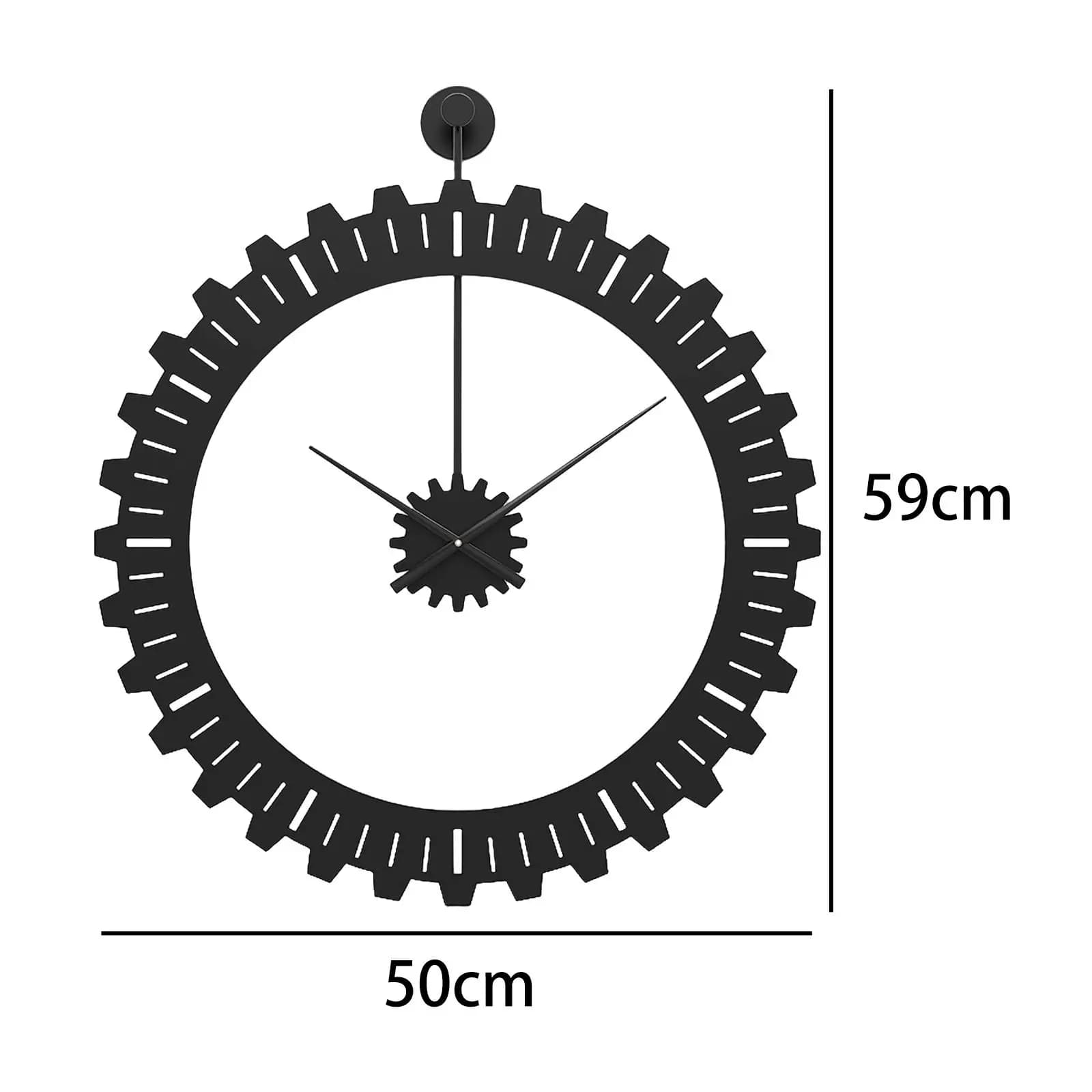 20 inch Gear Wall Clock European Silent Minimalist Decorative Clock Large Metal for Office Wall House Warming Gift