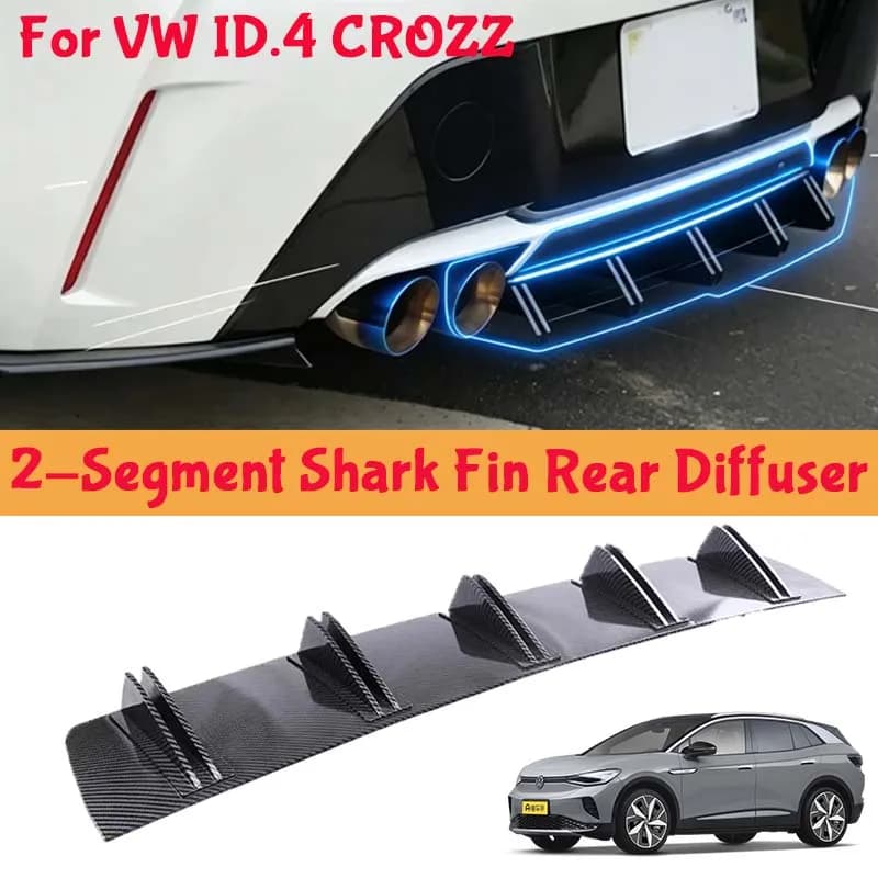 For VW ID.4 CROZZ Shark Fin Rear Diffuser Split Chassis Spoiler Auto Aerodynamic Parts Aerodynamic Modification