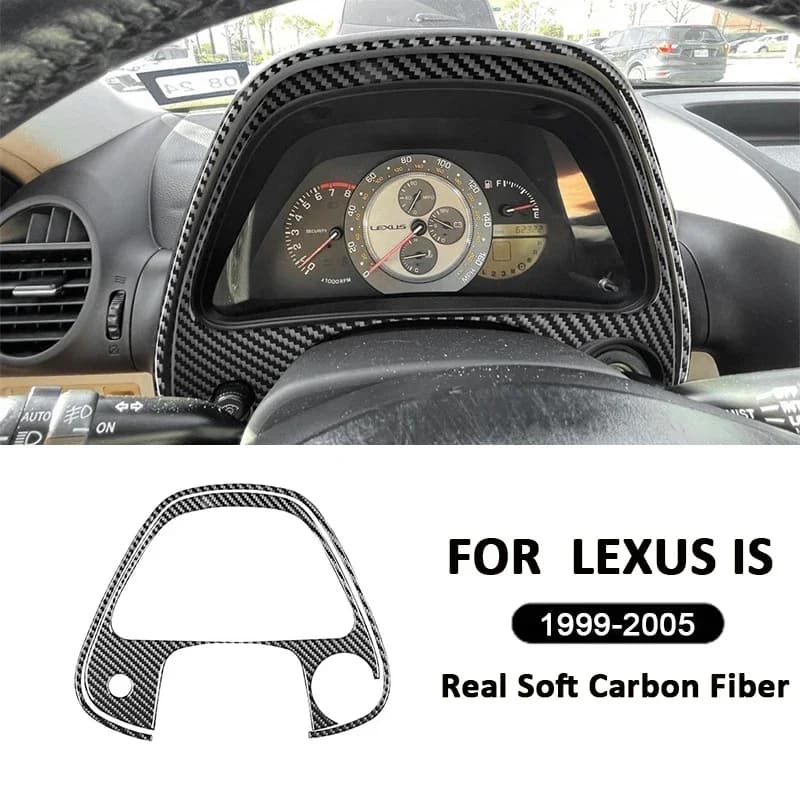 For LEXUS IS 1999-2005 Carbon Fiber Car Center Console Instrument Screen Frame Trim Cover Decoration Sticker Inner Accessories