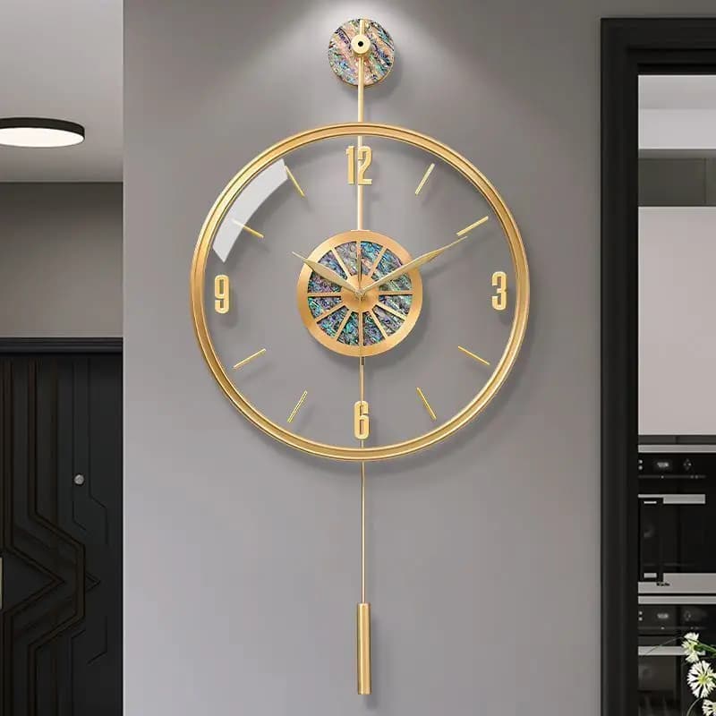 Modern Luxury  Alloy  Colored Shell  Simple Living Room Atmosphere 2026 New High-end Clocks Without Battery
