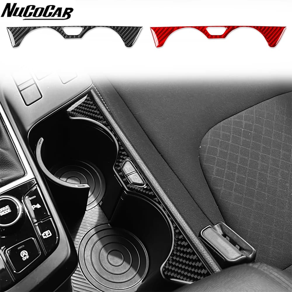 For Kia Sportage NQ5 2022-2025 Carbon Fiber Central water cup Holder Frame Panel Car Accessories Interior Decorative Stickers