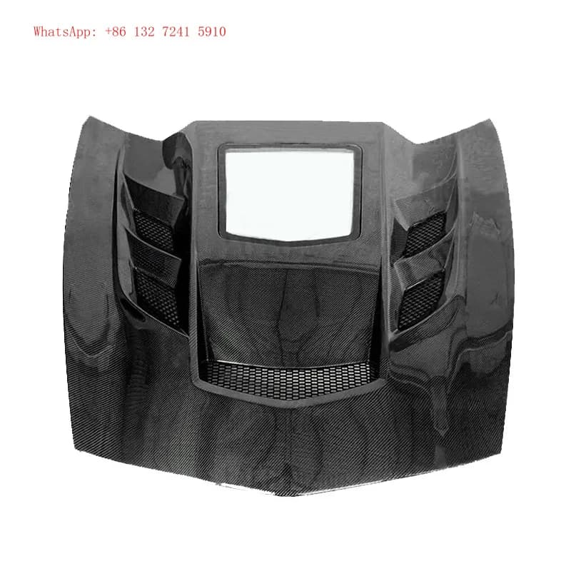 Modified Carbon Fiber Engine Hood & Front Bumper Cover, Auto Exterior Parts, Fit For  C6 C7 2014-2019