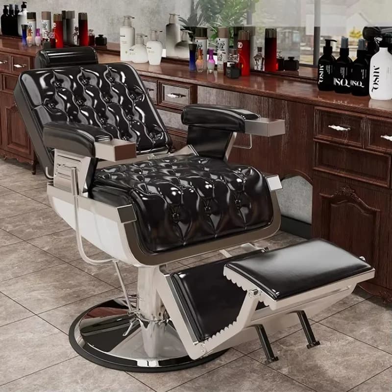 Modern Black Leather Rotatable Styling Chair High Quality Hair Salon Furniture Barber Chair for Sale