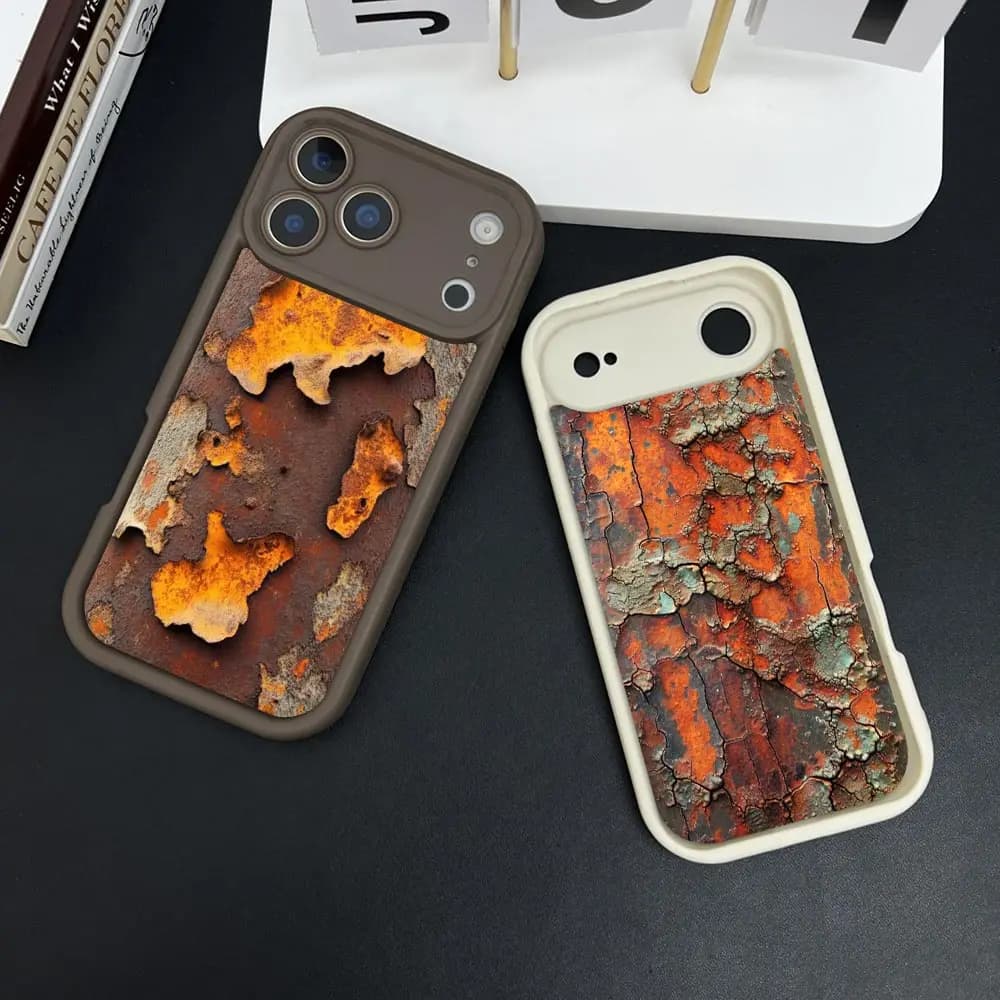 Phone Case For iphone Apple 18 17 17E 16 16E 11 12 13 14 15 XR Plus Pro Max Bumper Shockproof Cover Retro Industrial Rustiness