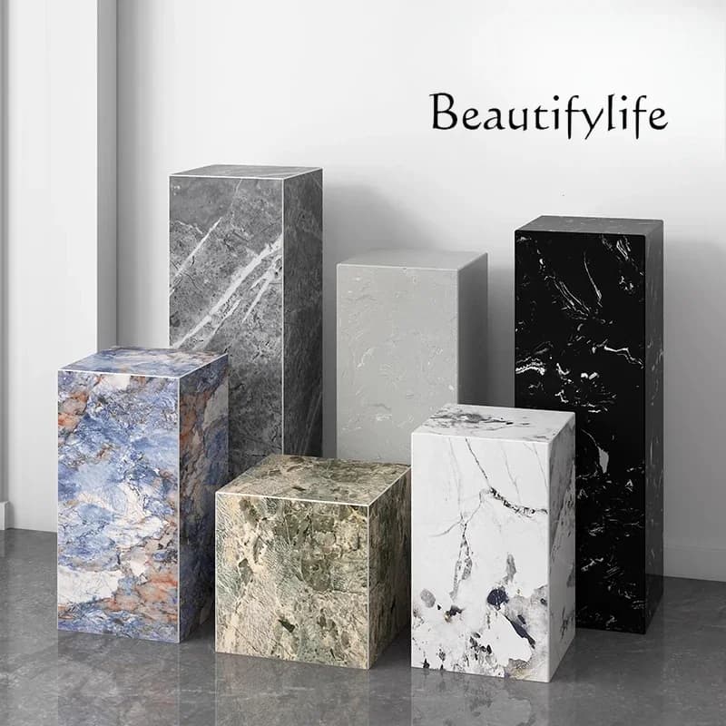 X40 Green Marble Sculpture Base Customization, Living Room Floor Base Ornament