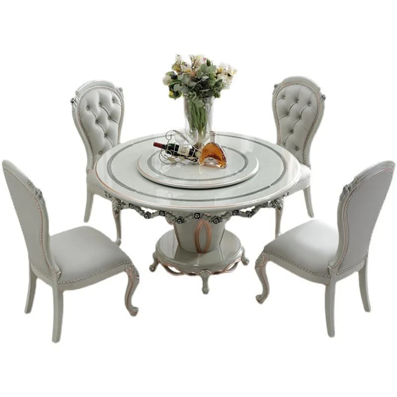 Light luxury neoclassical French dining table and chair combination