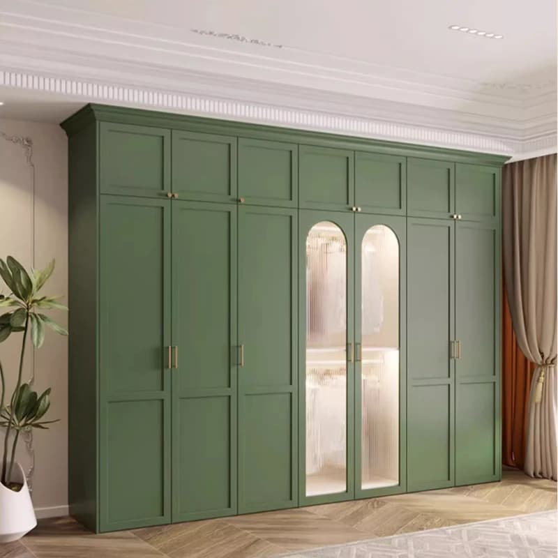 American Children Bedroom Wardrobe Green French Cream European Storage Open Closet Cabinets Clothes 2025 Armario Furniture