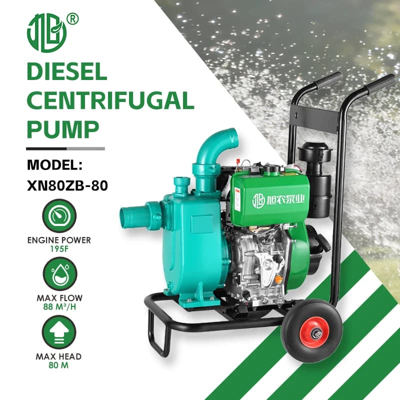 XN80ZB-80 Pompe a Eau Agricultural Self Priming Sprinkler Centrifugal Water Pump 3 Inch Diesel High Pressure Water Pumps