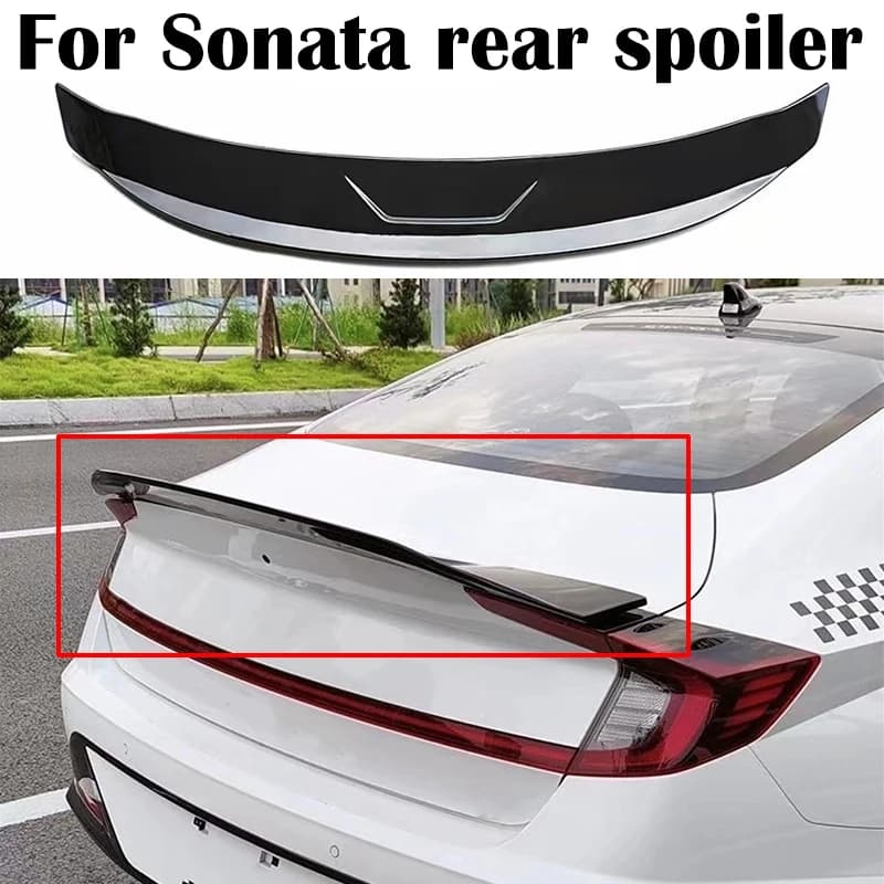 For Hyundai 10th Sonata 2020 2021 2022 2023 ABS Plastics Car Rear trunk cover wings spoiler Airfoil Exterior Accessories