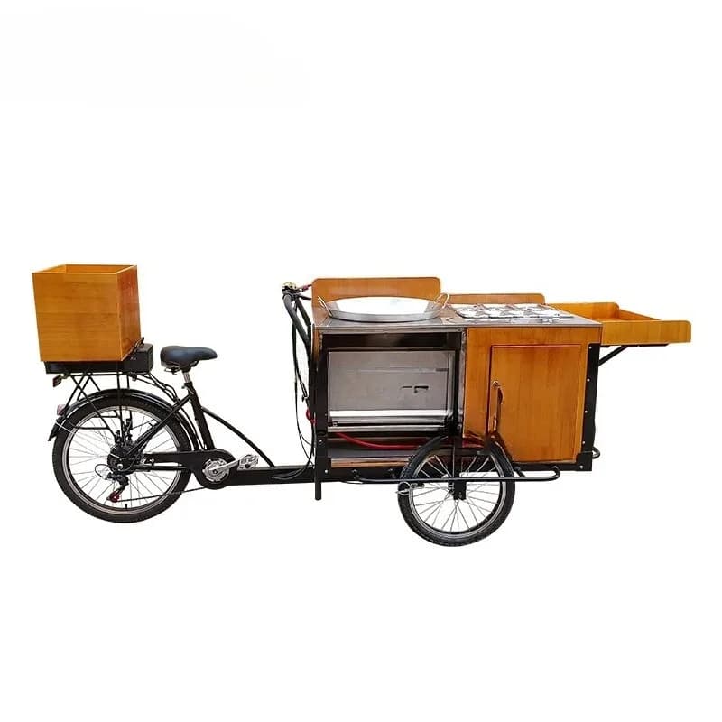 Multifunctional mobile snack car night market stall dessert food car upside down donkey tricycle