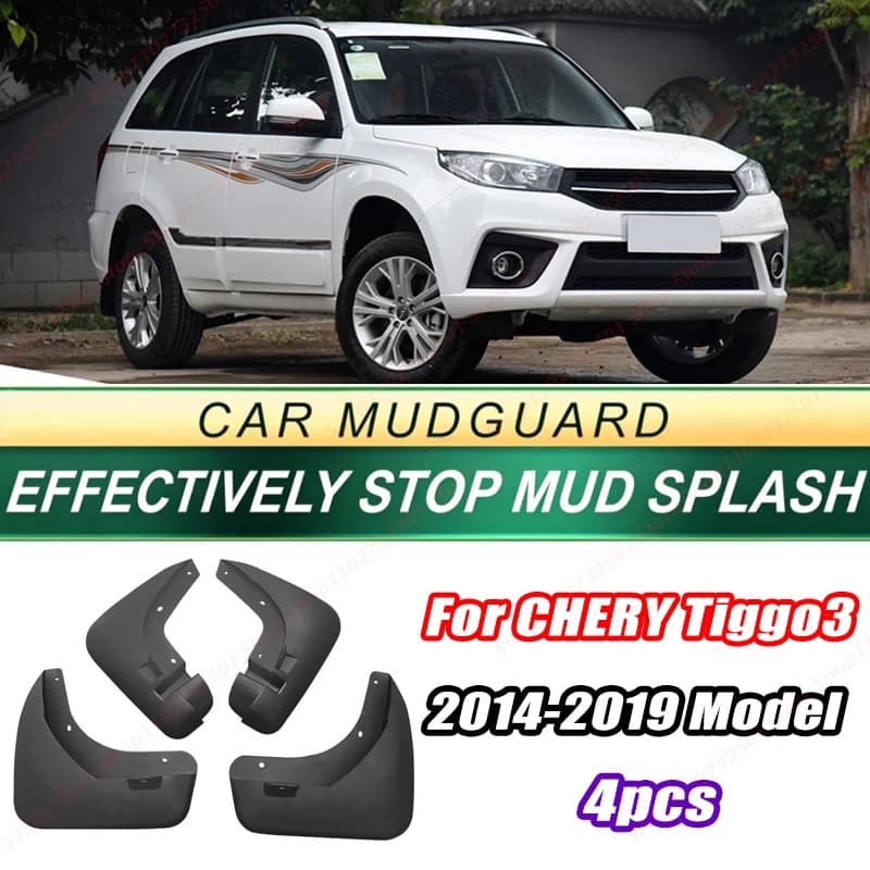 For CHERY Tiggo3 2014-2019 Model 4PCS Front Rear Mud Flaps Splash Guards Fender Mudguards Auto Accessories