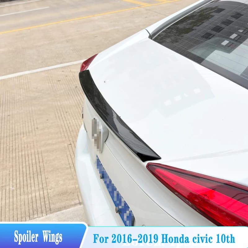 For 2016-2020 Honda Civic 10th Rear Trunk Lip Spoiler Tail Wings High Quality ABS Material Car Tuning Parts Body Kit Accessories