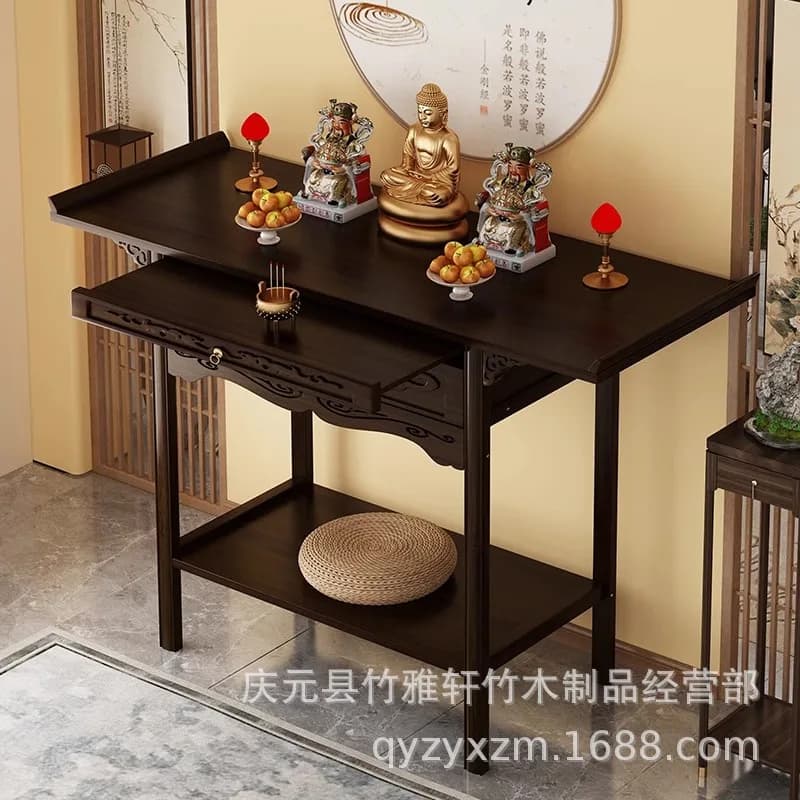 YFY Buddhist niche new Chinese vertical cabinet God of Wealth cabinet offering table  case Buddha statue Guan Gong table
