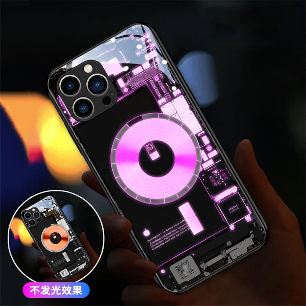 Circuit Board Internal File Design Sound Control LED Flash Case For VIVO X50 X60 X70 X80 X90 X100 X200 Pro Plus IQOO 12 11 10