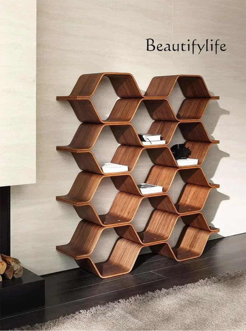 BX ZL Italian Minimalist Bookshelf Floor Rack Living Room Wall Storage Rack Household Storage Rack