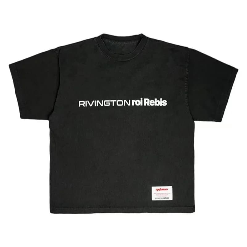 Minimalist Letter Print Streetwear High-Quality Cotton T-Shirt Top RRR123 Men Women Oversized Washed Black Short Sleeve