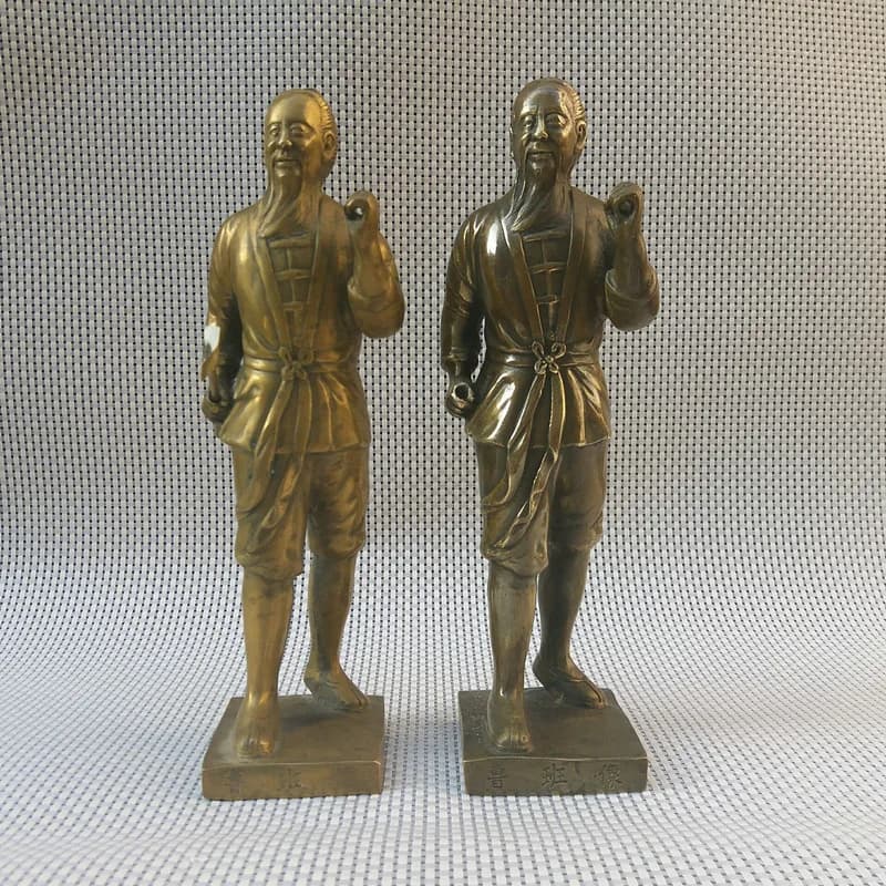 Rongbaozhai Lu Bronze Ornament, Pure Copper Standing Statue of the Woodworking Master Lu Ban