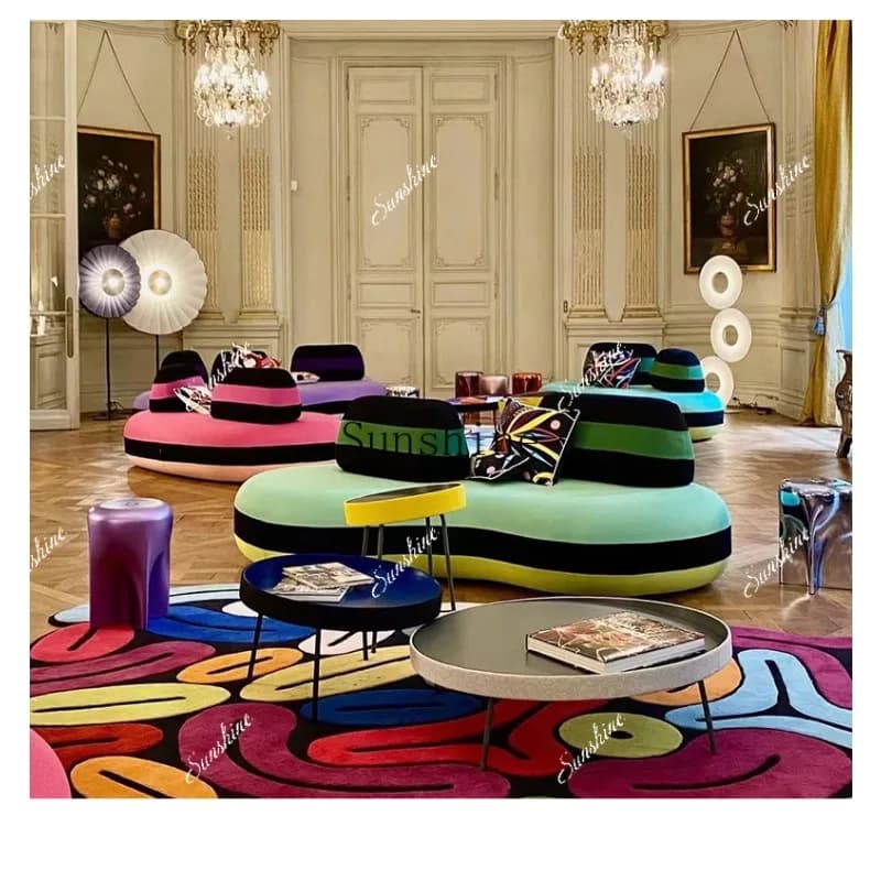 Modern simple and creative special-shaped macaron fabric sofa