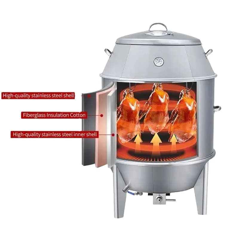 Stainless Steel Charcoal Roaster Oven with Newest Style for Gas Charcoal Roasting Mutton Pork Chicken Duck-PLC Core Components