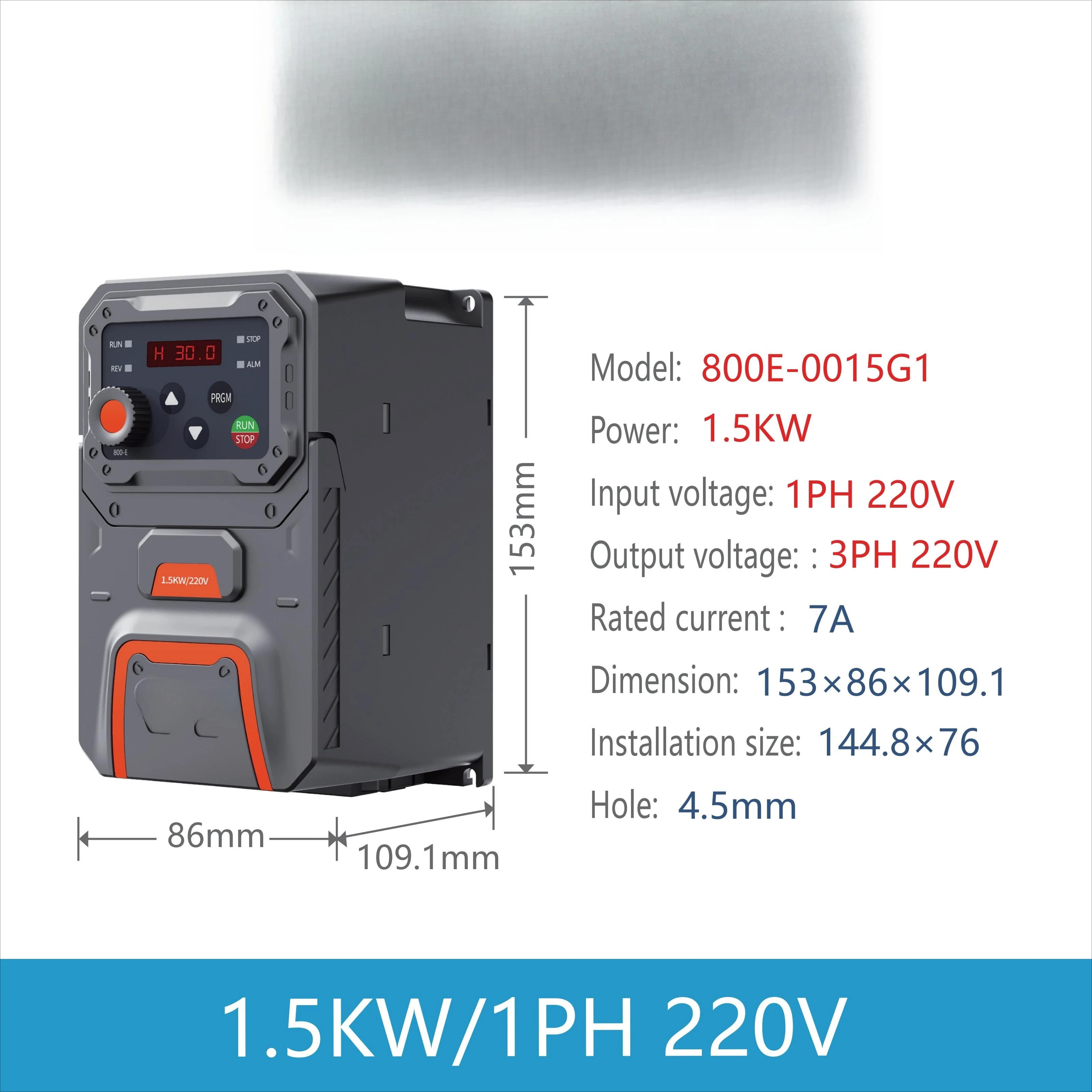 1.5KW Single Phase 220V VFD Variable Frequency Drive AC Motor Inverter for Booster Pump Constant Pressure Control