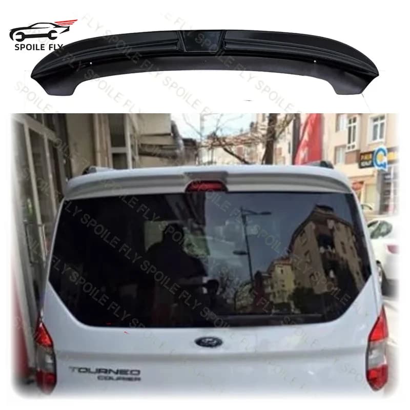For Ford Tourneo Courier Mk2 2014 To 2023 High Quality ABS Car Rear Roof Spoiler Boot Roof Wing Lip By Gloss Black Body Kit
