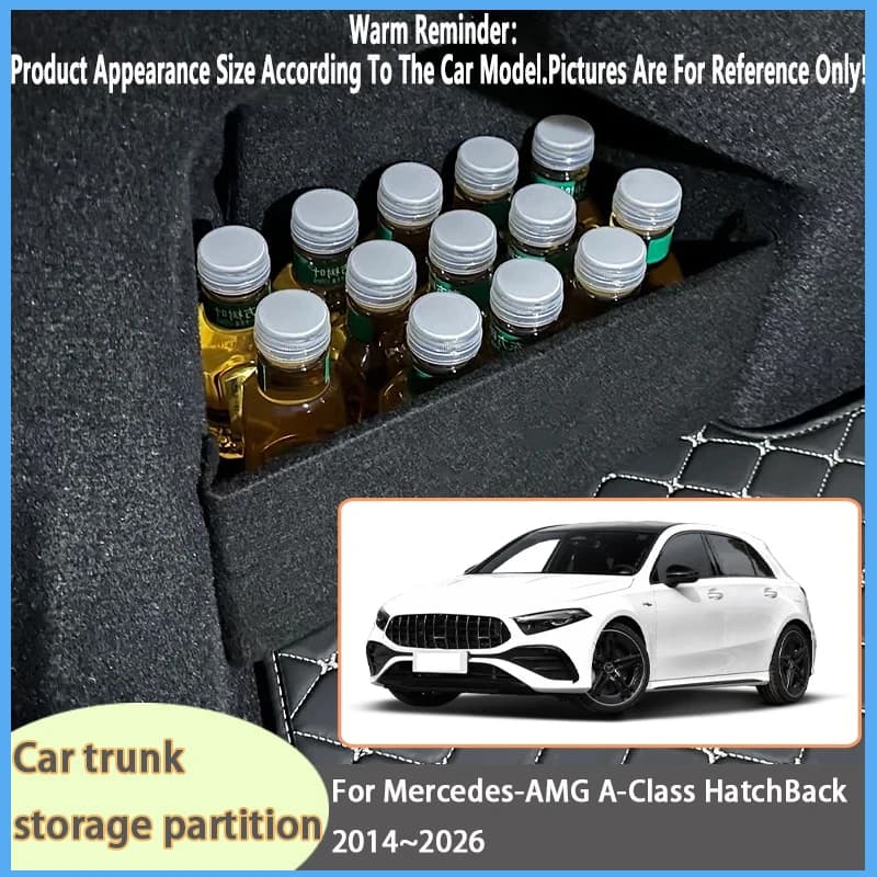 Auto Accessories For Mercedes-AMG A-Class HatchBack 2014~2026 25 Organizer Trunk Side Partition Trunk Interior Storage Box Parts