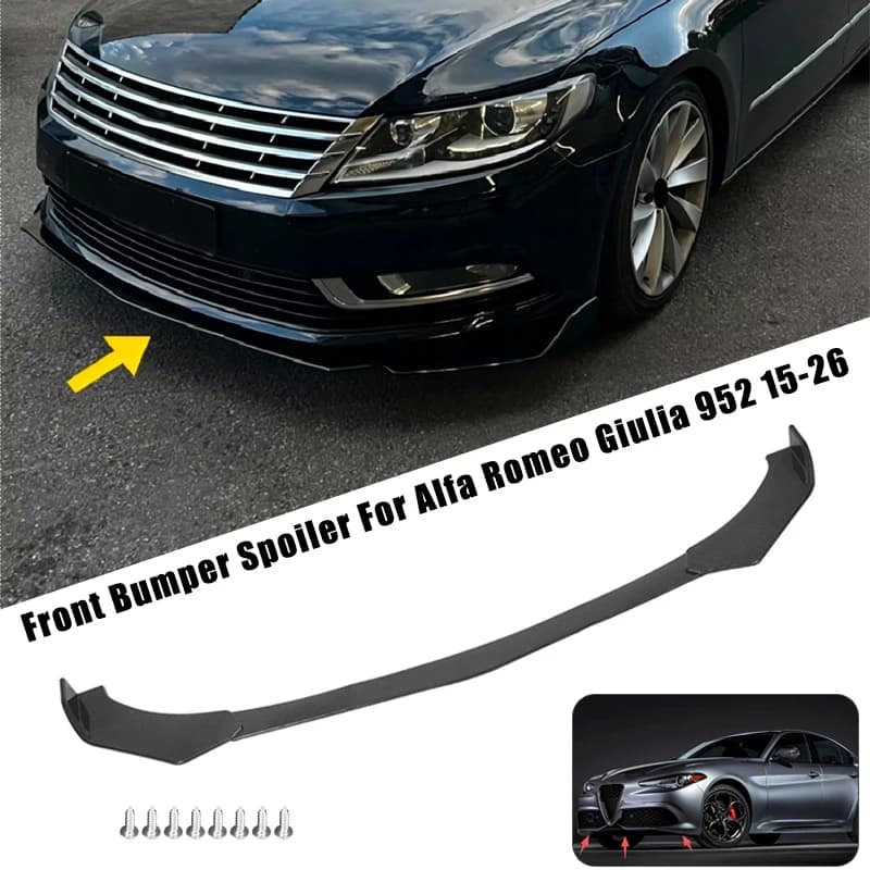 Sport Front Bumper Splitter Spoiler Lip For Alfa Romeo Giulia 952 2015-2026 5Pcs Adjustable Sectional Car Tuning Body Kit