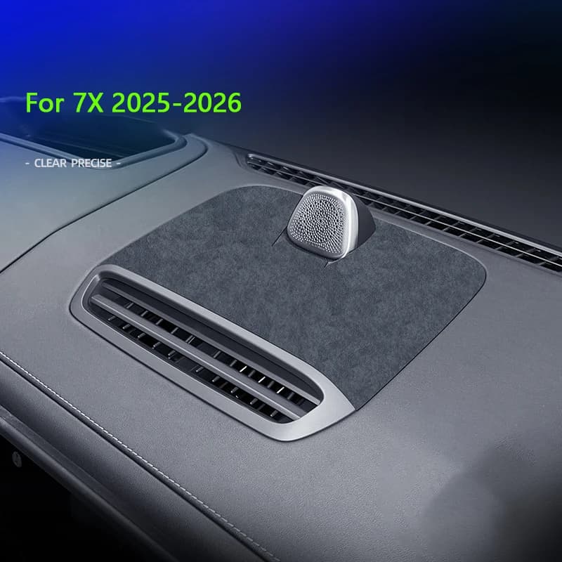 For ZEEKR 7X 2025 2026 Italian Suede Overlay Interior Trim Dashboard Central Panel Weaving Decorative Decals Protective Sticker