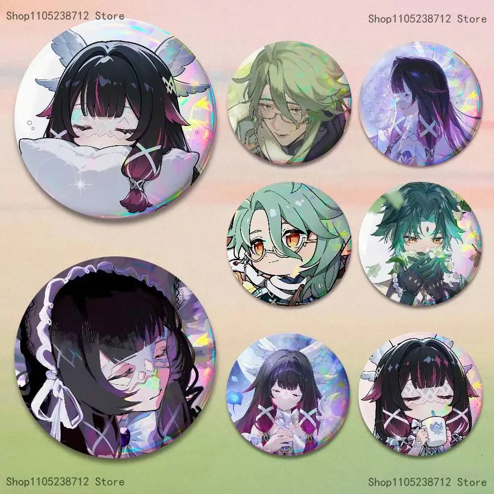 Game Hot  G-Genshin-S Badges Button Round Creative Pin Brooch Badge Bag Decor Fans Collect Friends Gifts