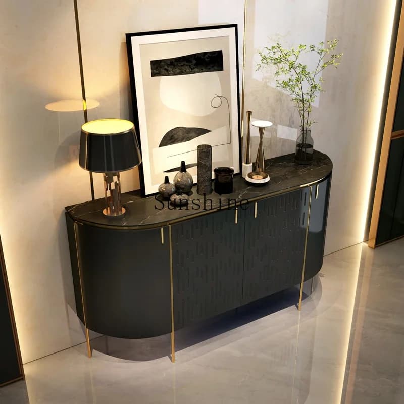 Italian entrance high-end villa living room high-end black storage decorative cabinet  FT