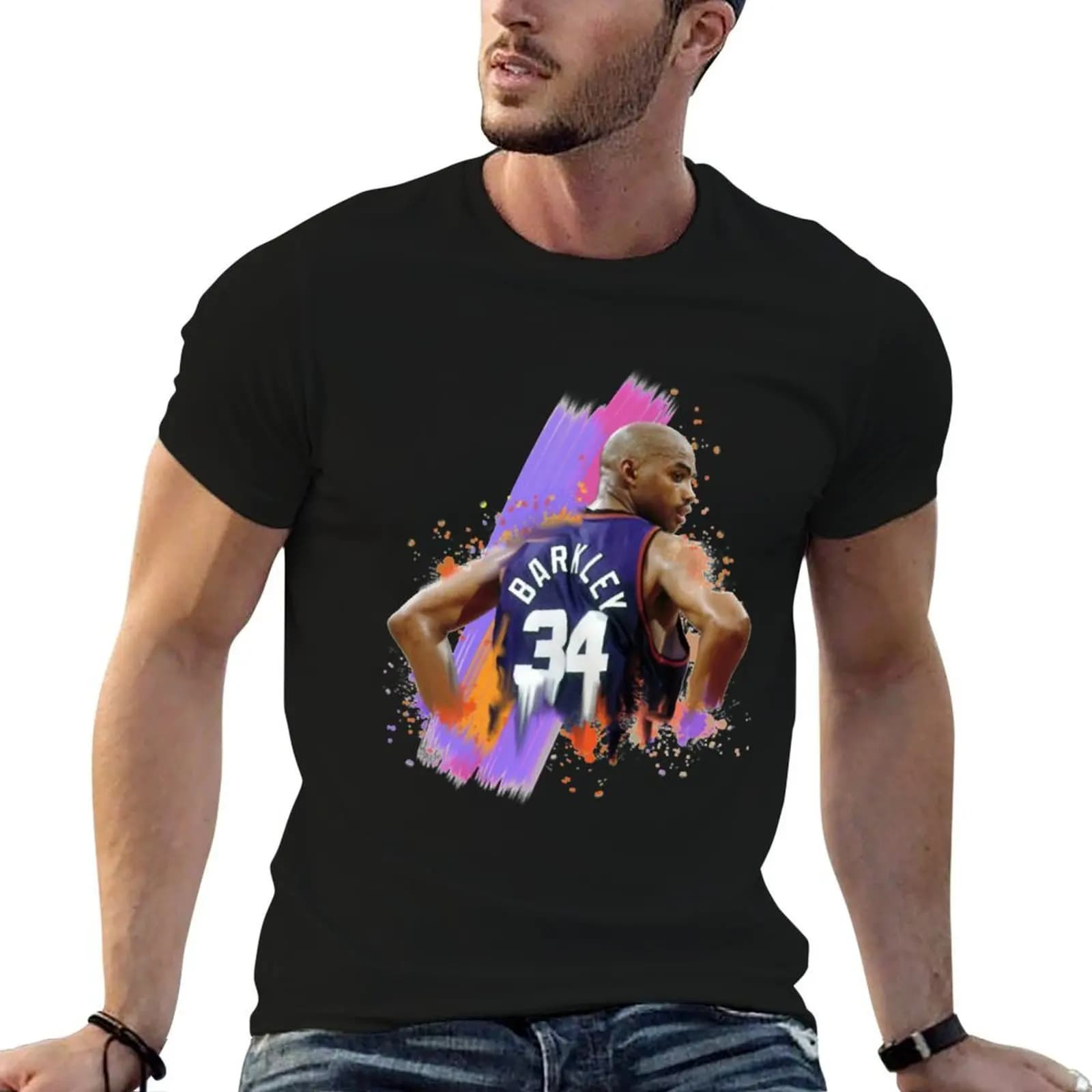Charles Barkley basketball Thirty four back side T-Shirt vintage custom t shirt outfits for men