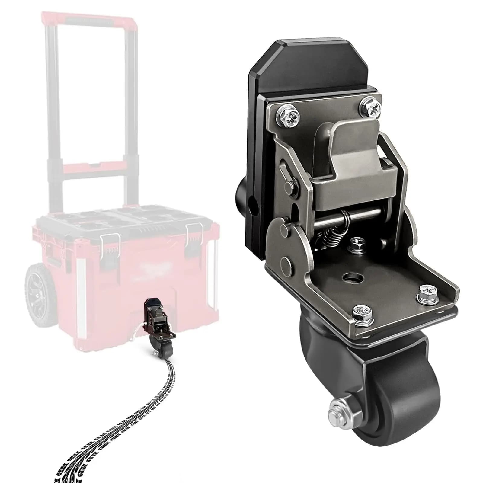 Upgraded Steel Front Wheel Caster Kit for Rolling Toolbox Trolley Accessories