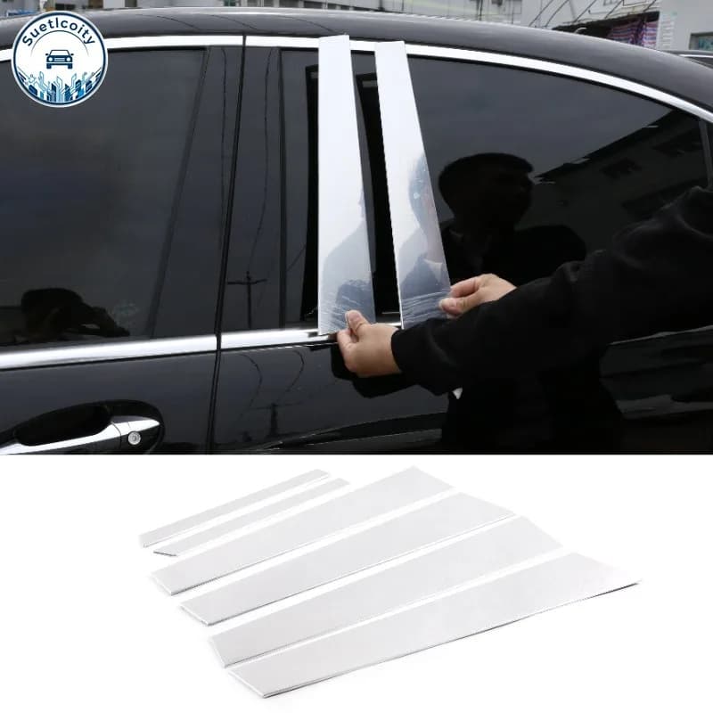 Exterior Car Accessories For Mercedes Benz S Class W221 2008-13 Aluminum Alloy Car Door Window B C Column Pillar Post Cover Trim