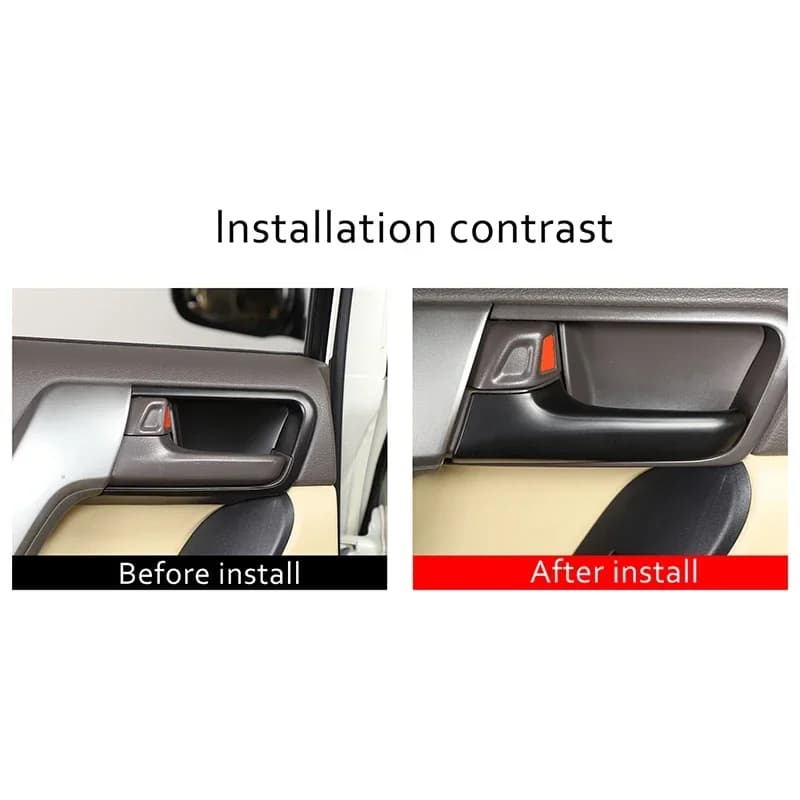 For Toyota Land Cruiser Prado FJ150 150 2010-2018 ABS Matt Black Car Interior Door Handle Cover Decorative Sticker Accessories