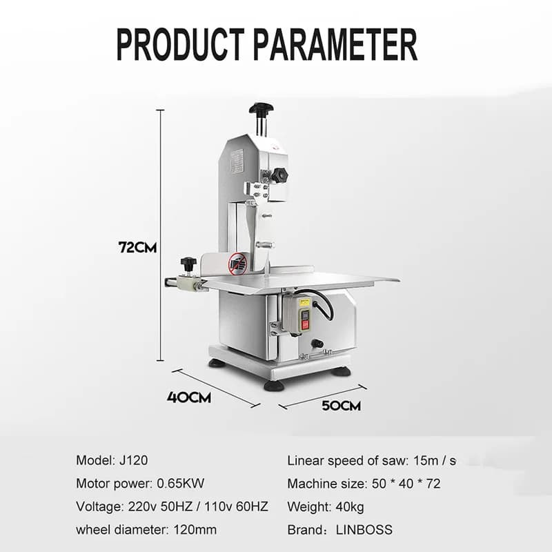 Stainless Steel Vertical Commercial Bone Home Meat Cow Fish Cutter Cut Saw Machine