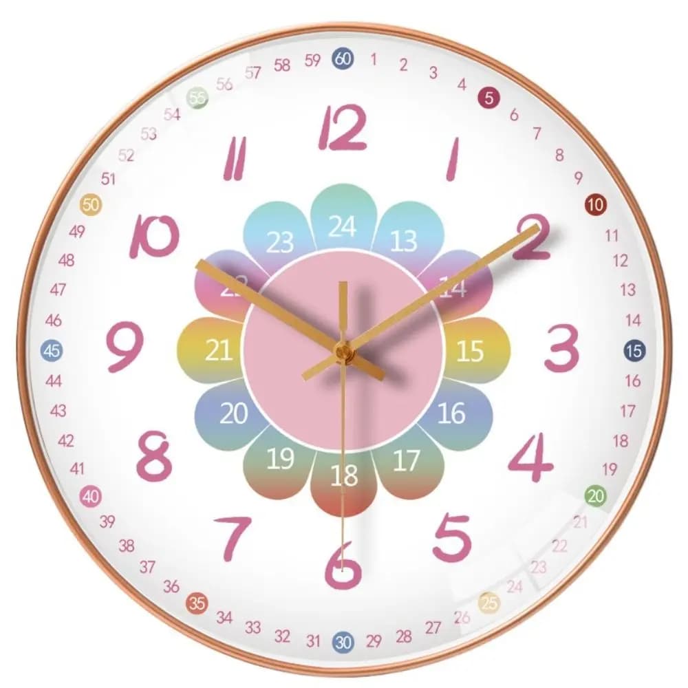 Non-ticking Silent Wall Clock Punch-free Simple Learning Clock Creative Mute Electronic Color Clock Gift