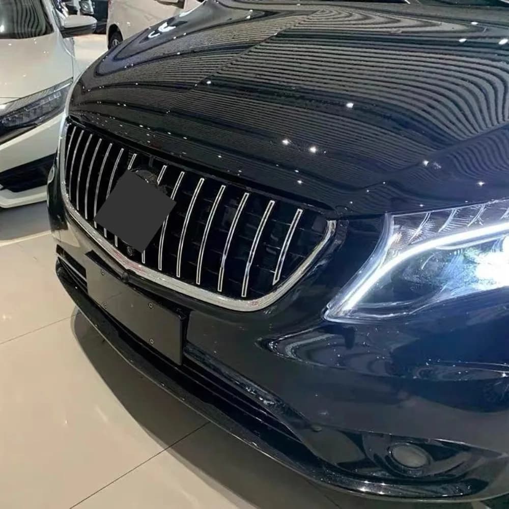 for Mercedes W447 Benz Vito V-Class 2020-2023 Sport Mesh Front Bumper Grille Hood Grill  Body Kit Trim Design Upgrade Accessory
