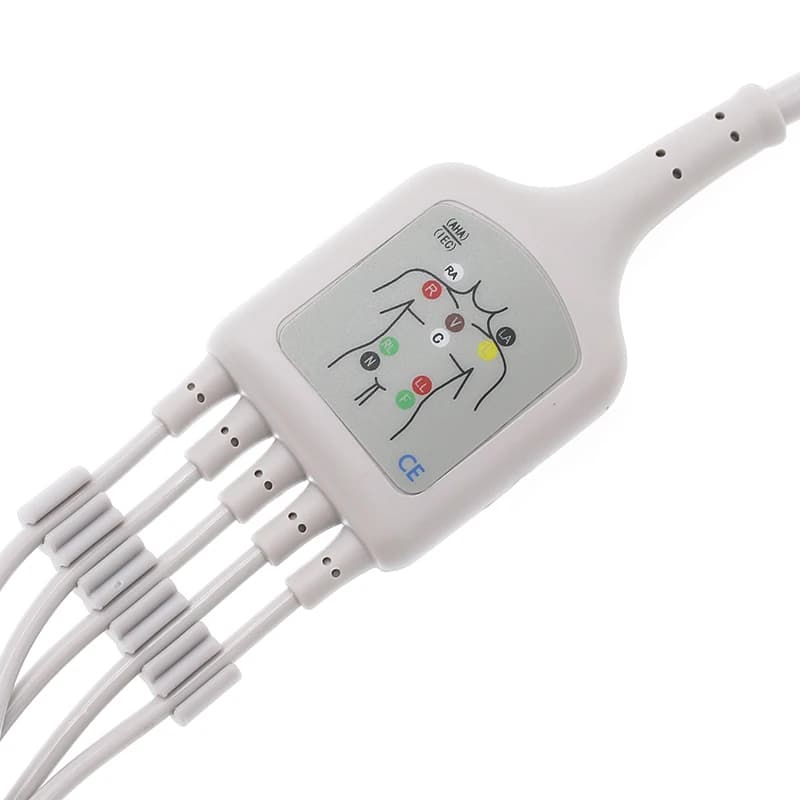 Universal 5-Lead ECG Leads with 6-Pin Connector for Patient Monitors