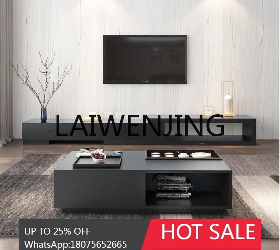Modern simple coffee table Nordic black large and small apartment living room exquisite storage tea table