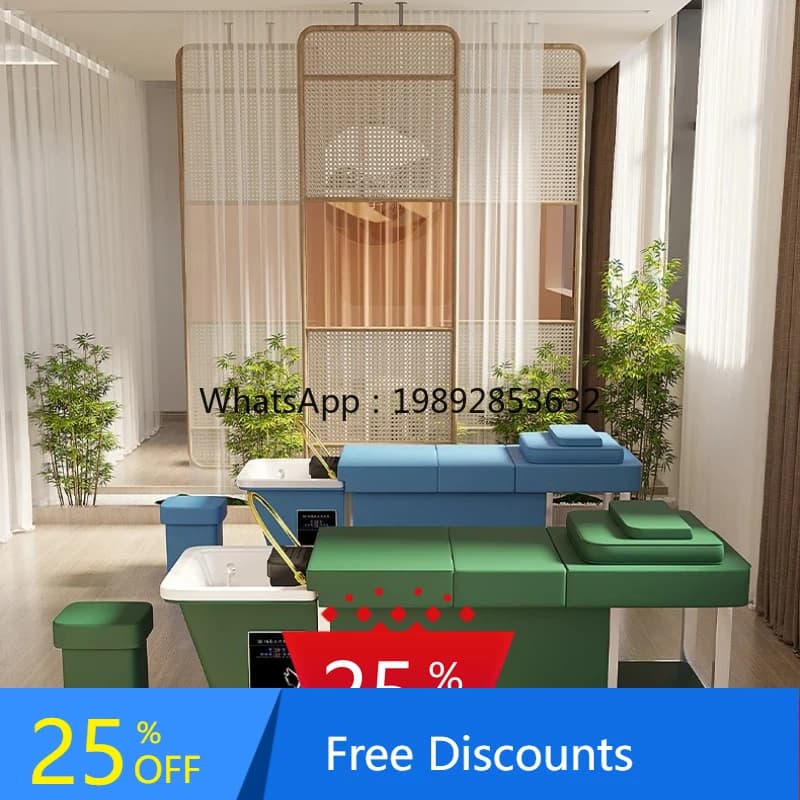 AA Special water storage type free connection up and down water fumigation massage water circulation hair treatment shampoo bed