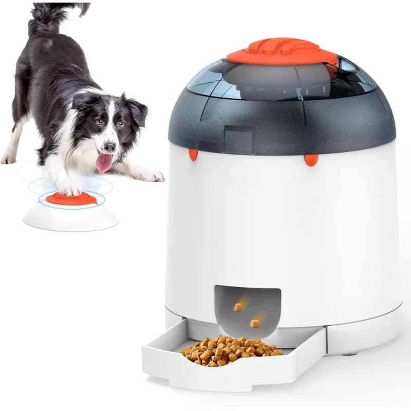 Dog Puzzle Feeder Toy, Interactive IQ Training, Electronic Dog Toys, Automatic Rechargeable Treat Dispenser, Push Remot