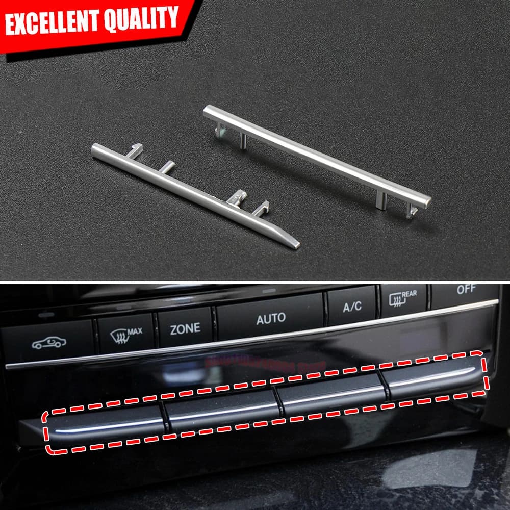 Matte Electroplating Strip For Mercedes Benz E Class W212 Car Front Console Air Conditioning Buttons Decoration Trim Replacement