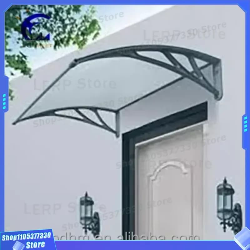 Durable Polycarbonate Door Awning Aluminum Frame Decorative Window Canopy Outdoor Sun Shade Protection Roof Cover for Home