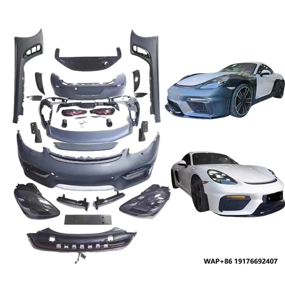 Car Modification Widebody Bodykit for ’Posche Cayman 981 Body Kit Upgrade 718 GT4 PP Bumper Kit 718 for Cayman 981 GT4 Style