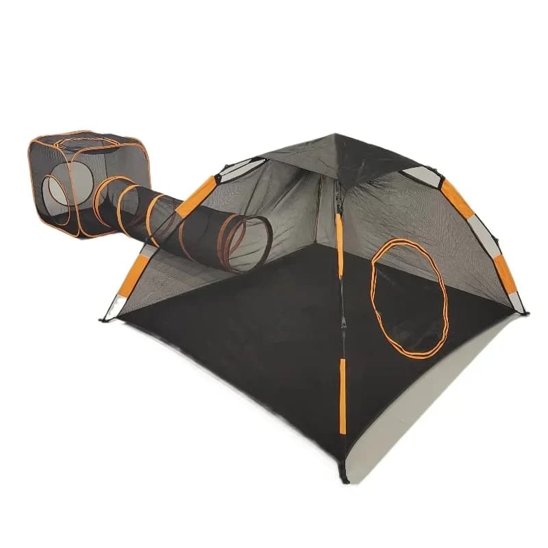Portable quick-folding cat pet playhouse tent with pop-up cat hole