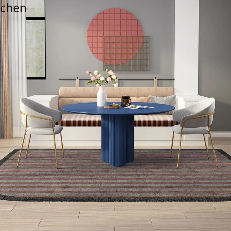 HYS  Dining  Solid Wood Dining Table Small Apartment Tea Table Roman Dining Table
