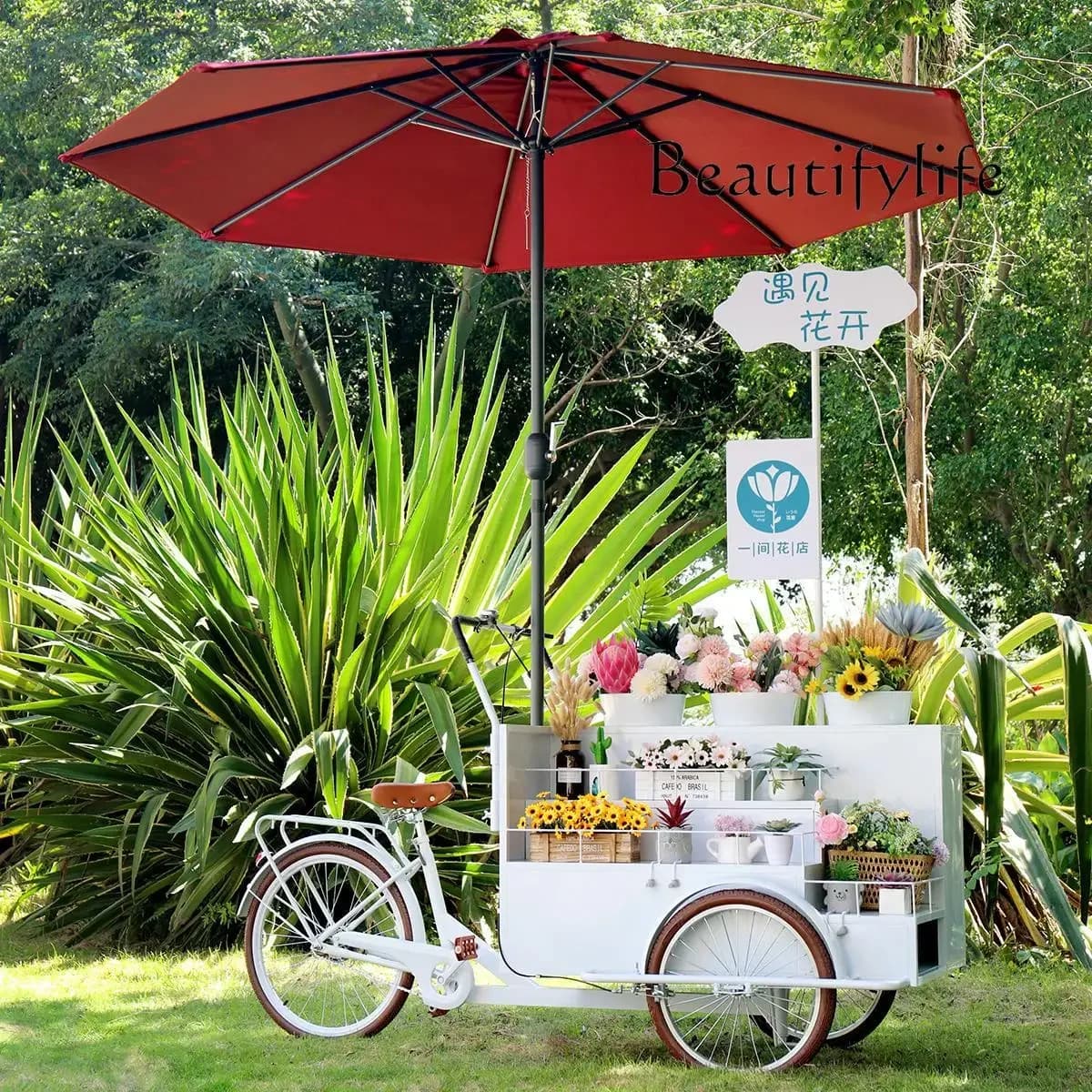 X Creative Mobile Stall Car Outdoor Wrought Iron Flower Car Scene Props Booth Large Promotional Display Car