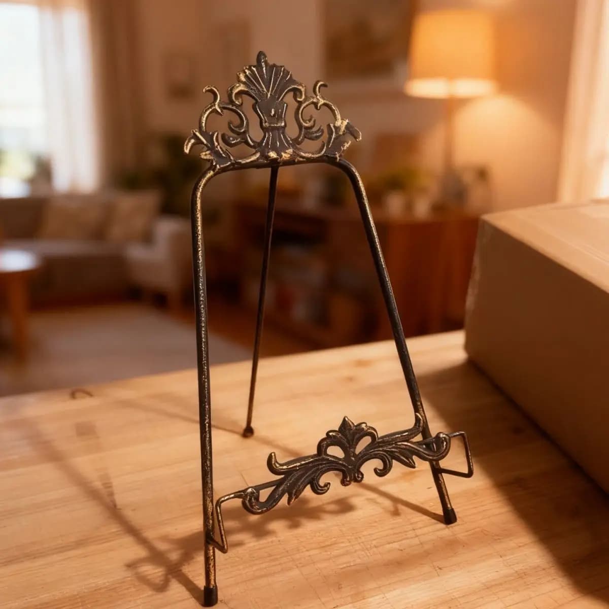 2026 New European Vintage Gold Foldable Plate Stand Picture Frame Tea Cake Display Stand Iron Antique