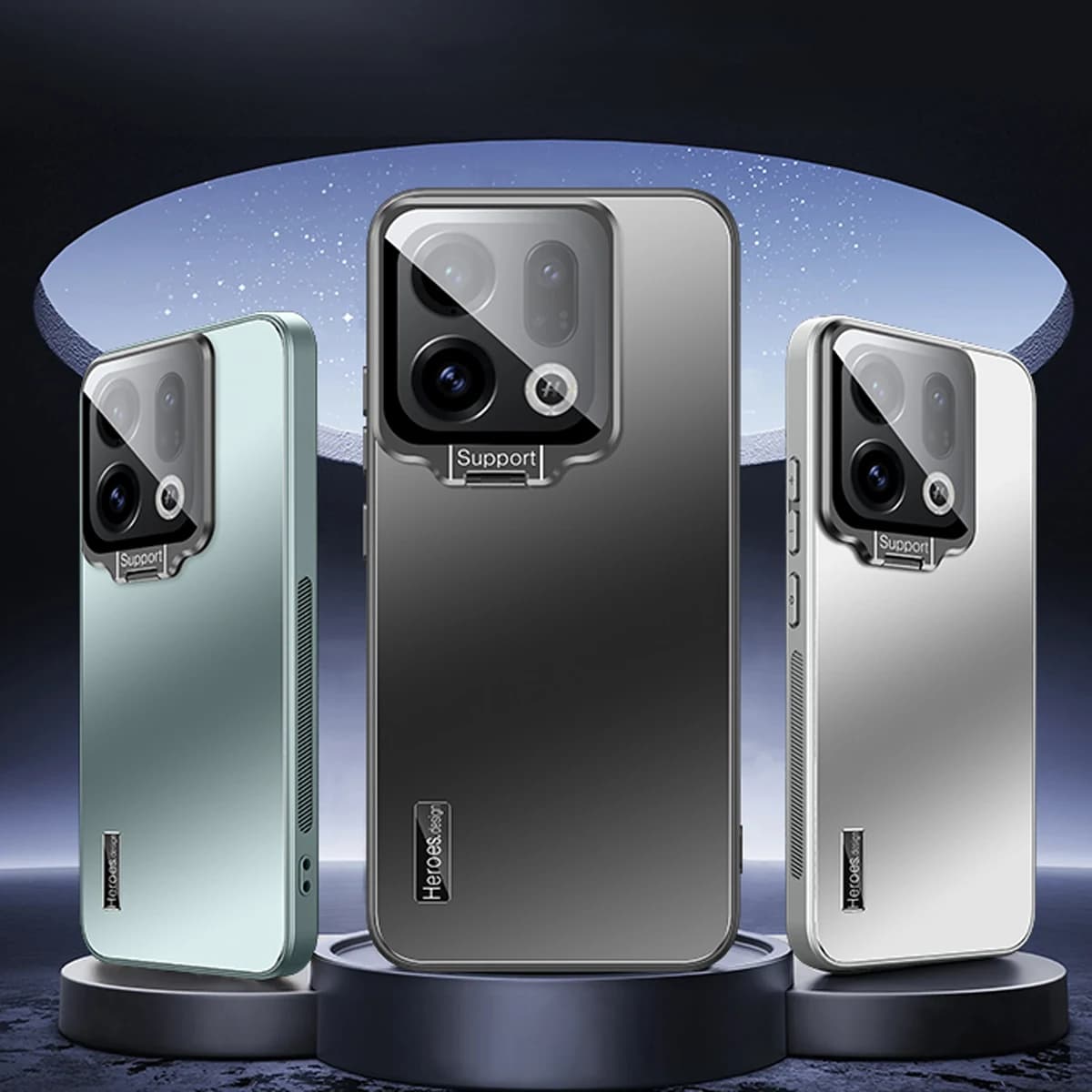 Shockproof Built-in Glass Camera Lens Kickstand Case For OPPO Find X9 Pro X8 Ultra X8S X7 X6, Slim Matte PC Hard Phone Cover